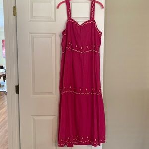 Loft pink maxi sun dress size L